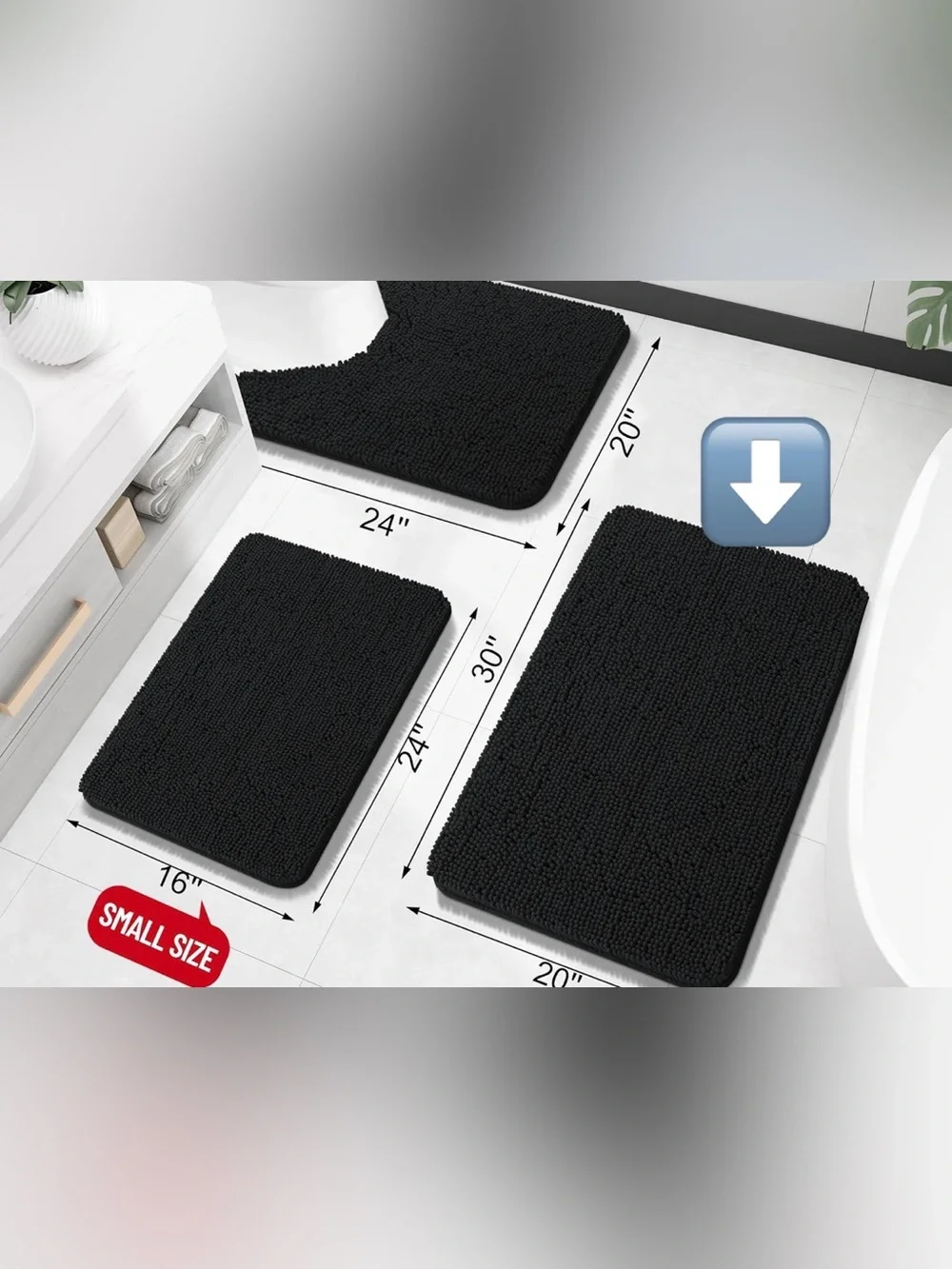 Extra Soft Non-Slip Absorbent Chenille Rug